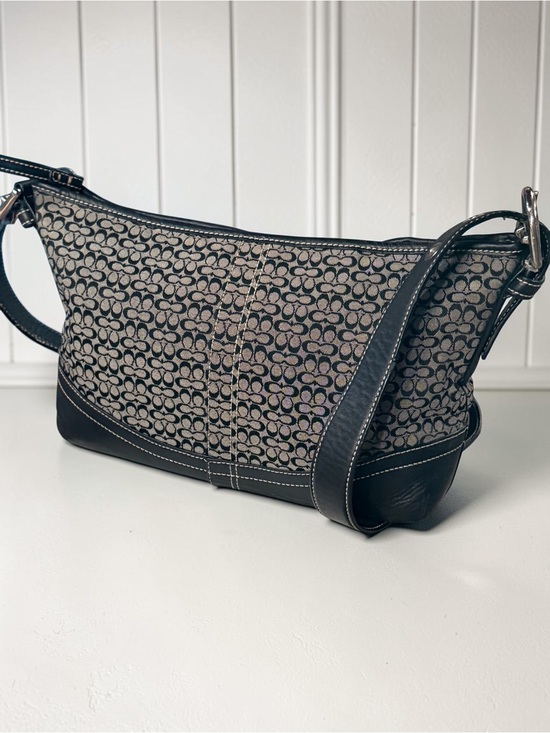 Coach Handbags - Coach Black/Gray Signature C Monogram Y2K Jacquard Soho Hobo Shoulder Bag